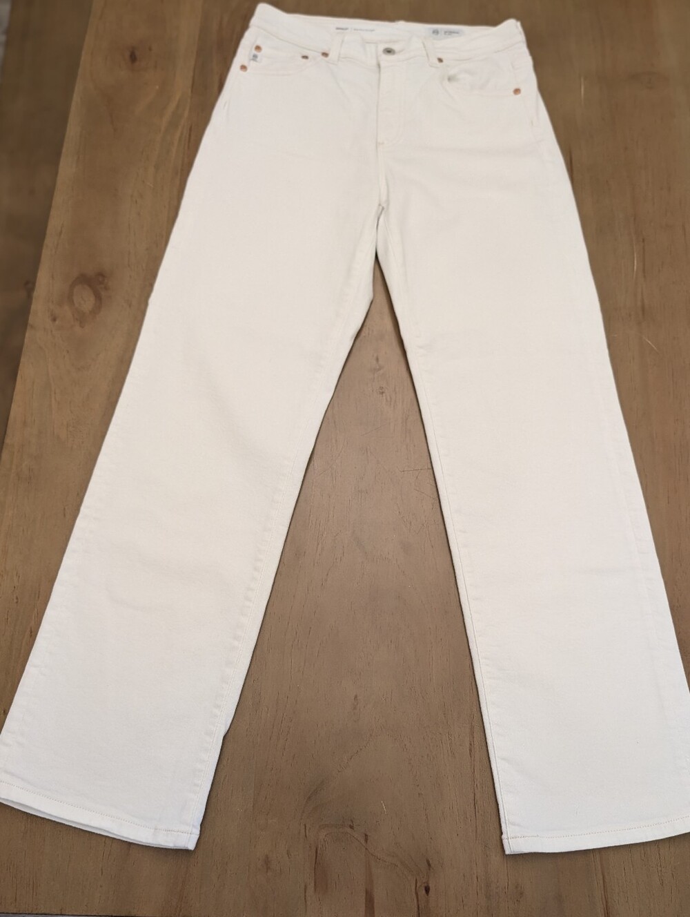 AG Brinley Mid-rise Straight Leg Jeans Gallery White Women's Size 27 - Picture 12 of 13